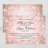 Elegant Wedding Winter Wonderland Sparkle Copper Kaart (Voorkant / Achterkant)