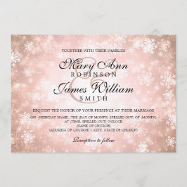 Elegant Wedding Winter Wonderland Sparkle Copper Kaart