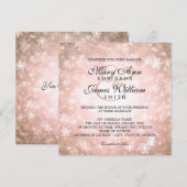 Elegant Wedding Winter Wonderland Sparkle Copper Kaart (Voorkant / Achterkant)
