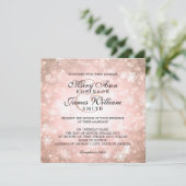 Elegant Wedding Winter Wonderland Sparkle Copper Kaart (Staand voorkant)