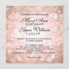 Elegant Wedding Winter Wonderland Sparkle Copper Kaart