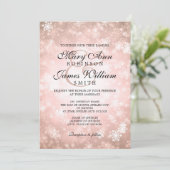 Elegant Wedding Winter Wonderland Sparkle Copper Kaart (Staand voorkant)