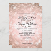 Elegant Wedding Winter Wonderland Sparkle Copper Kaart (Voorkant / Achterkant)