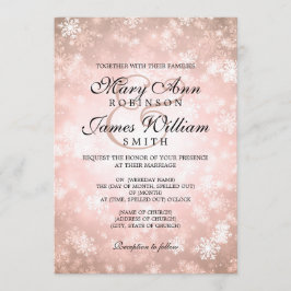 Elegant Wedding Winter Wonderland Sparkle Copper Kaart