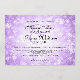 Elegant Wedding Winter Wonderland Sparkle Paars Kaart