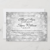 Elegant Wedding Winter Wonderland Sparkle Silver Kaart (Voorkant)