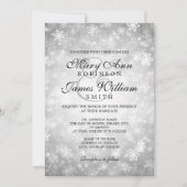 Elegant Wedding Winter Wonderland Sparkle Silver Kaart (Voorkant)