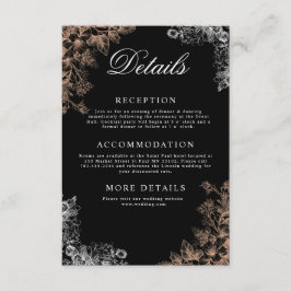 Elegant Wedding with Dark Floral Informatiekaartje
