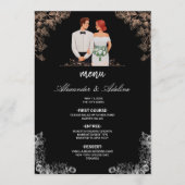 Elegant Wedding with Dark Floral  Menu (Voorkant)