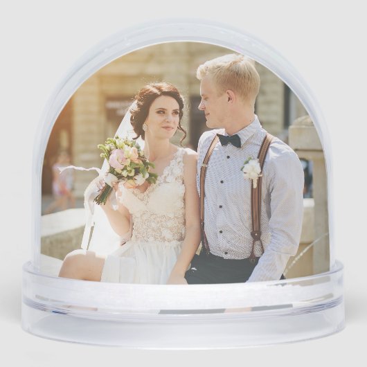 Elegant wedding with photo Newlyweds keepsake Sneeuwbol (Voorkant)