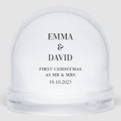 Elegant wedding with photo Newlyweds keepsake Sneeuwbol (Achterkant)