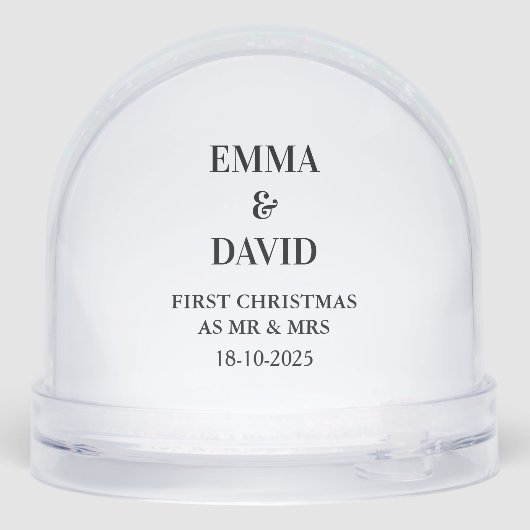 Elegant wedding with photo Newlyweds keepsake Sneeuwbol (Achterkant)