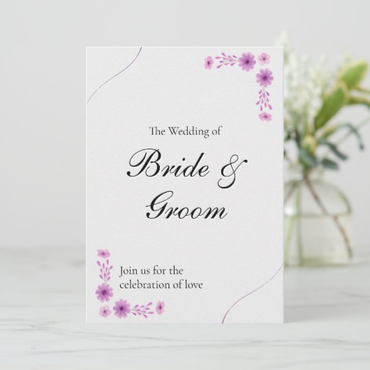 Elegant Wedding  with Timeline & QR Code Kaart (Staand voorkant)