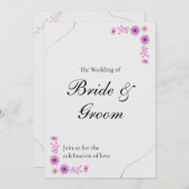 Elegant Wedding with Timeline & QR Code Kaart (Voorkant / Achterkant)