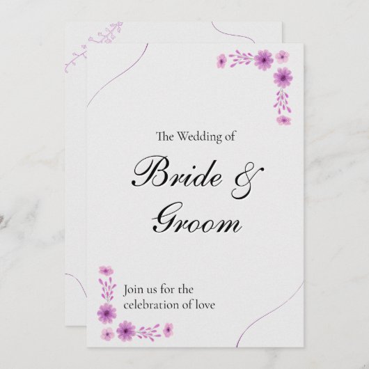 Elegant Wedding with Timeline & QR Code Kaart (Voorkant / Achterkant)