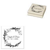 Elegant Wedding Wreath Wildbloemen en Branches Rubberstempel (Gestempeld)