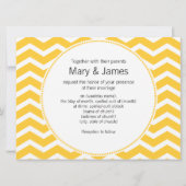 Elegant Wedding Yellow Chevron Pattern Kaart (Achterkant)