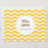 Elegant Wedding Yellow Chevron Pattern Kaart (Voorkant)