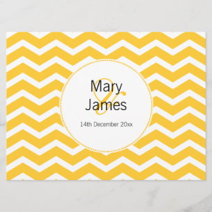 Elegant Wedding Yellow Chevron Pattern Kaart