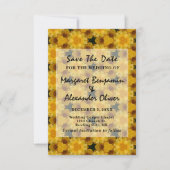 Elegant Wedding Yellow Flowers Pattern Custom Save Save The Date (Voorkant)