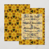 Elegant Wedding Yellow Flowers Pattern Custom Save The Date (Voorkant / Achterkant)