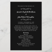 Elegant Weddings Black Modern Ceremony Programma's (Voorkant)