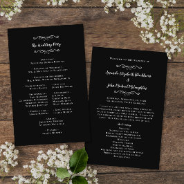 Elegant Weddings Black Modern Ceremony Programma's