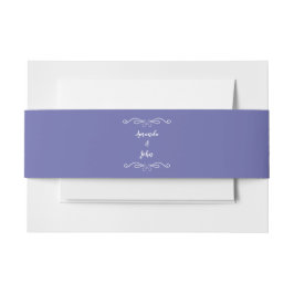 Elegant Weddings Calligraphy Chic Periwinkle Blue Uitnodigingen Wikkel