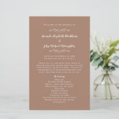 Elegant Weddings Mocha Modern Ceremony Programs (Staand voorkant)