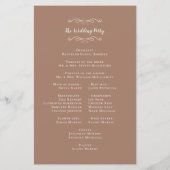 Elegant Weddings Mocha Modern Ceremony Programs (Achterkant)