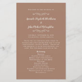 Elegant Weddings Mocha Modern Ceremony Programs (Voorkant)
