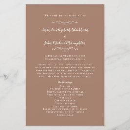 Elegant Weddings Mocha Modern Ceremony Programs
