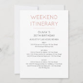 Elegant Weekend Birthday Itinerary Uitnodiging (Voorkant)