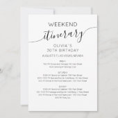 Elegant Weekend Birthday Itinerary Uitnodiging (Voorkant)