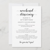 Elegant Weekend Birthday Itinerary Uitnodiging (Voorkant)