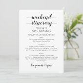 Elegant Weekend Birthday Itinerary Uitnodiging (Staand voorkant)