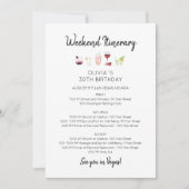 Elegant Weekend Birthday Itinerary Uitnodiging (Voorkant)