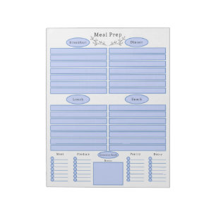 Elegant Weekly Meal Planner Shopping List Notepad Notitieblok