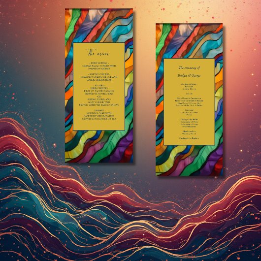 Elegant weelderig Afrikaans bestemmingsmenu Programmakaart