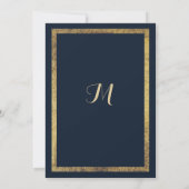 Elegant weelderig marineblauw gouden confetti Afst Kaart (Achterkant)