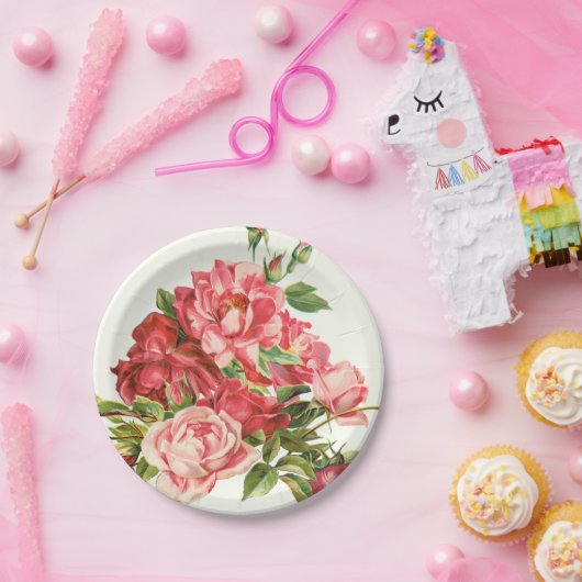 elegant wegwerpbaar bord, floreel papier bord (Feest)