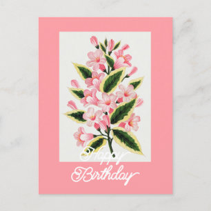 Elegant  Weigela Plant Happy Birthday Briefkaart