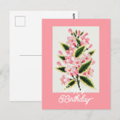 Elegant  Weigela Plant Happy Birthday Briefkaart (Voorkant / Achterkant)
