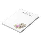 Elegant Weimaraner Dog Waterverf | Jouw namen toev Notitieblok (Linkerzijde)