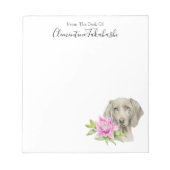 Elegant Weimaraner Dog Waterverf | Jouw namen toev Notitieblok (Voorkant)
