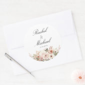 Elegant, weiß, pastellfarben, Blume Ronde Sticker (Envelop)