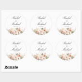 Elegant, weiß, pastellfarben, Blume Ronde Sticker (Vel)