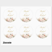 Elegant, weiß, pastellfarben, Blume Ronde Sticker (Vel)