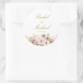 Elegant, weiß, pastellfarben, Blume Ronde Sticker (Tas)