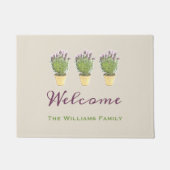 Elegant Welcome and Family Monogram | Lavender Deurmat (Voorkant)